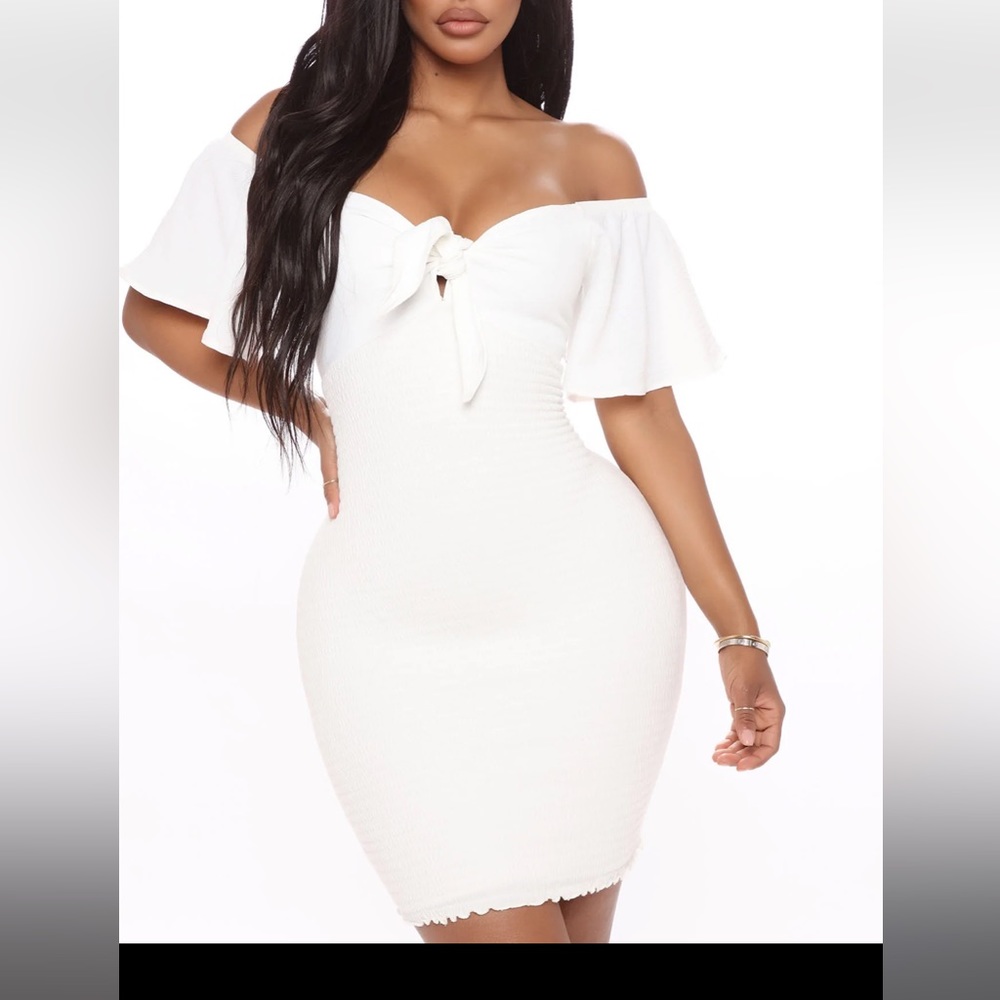 Smocked and tight mini dress